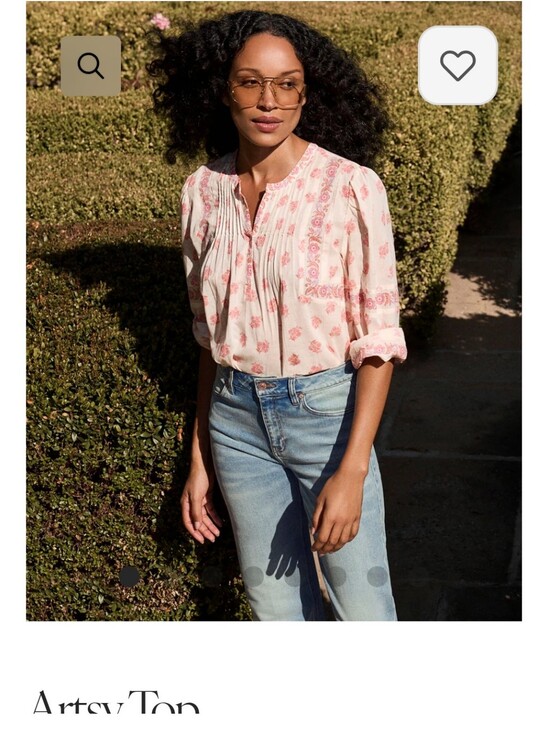 CAbi Tops - CAbi Pink Floral Pintuck Blouse